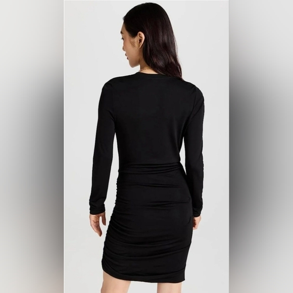 ~NWT~ Rag & Bone dress Holly Drape Ruched Minidress Black Size X-Large - Picture 4 of 16